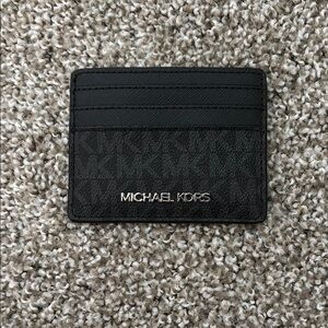 Michael Kors Black Leather Key Card Holder